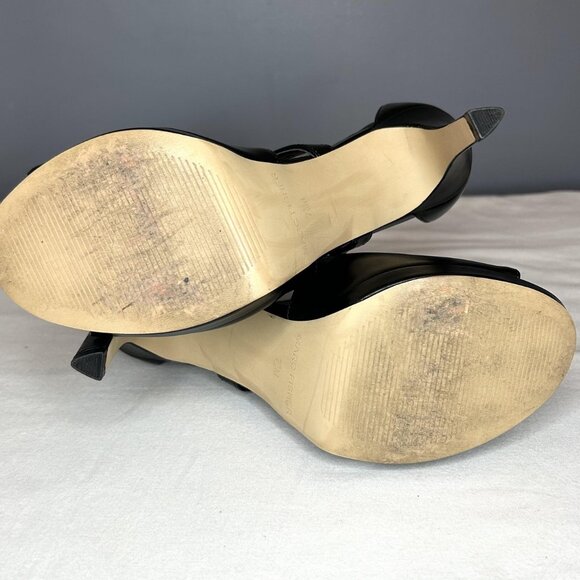 Marc Fisher Shoes Black Mahiya2 Studded Peep Toe Heels Booties - Picture 4 of 16